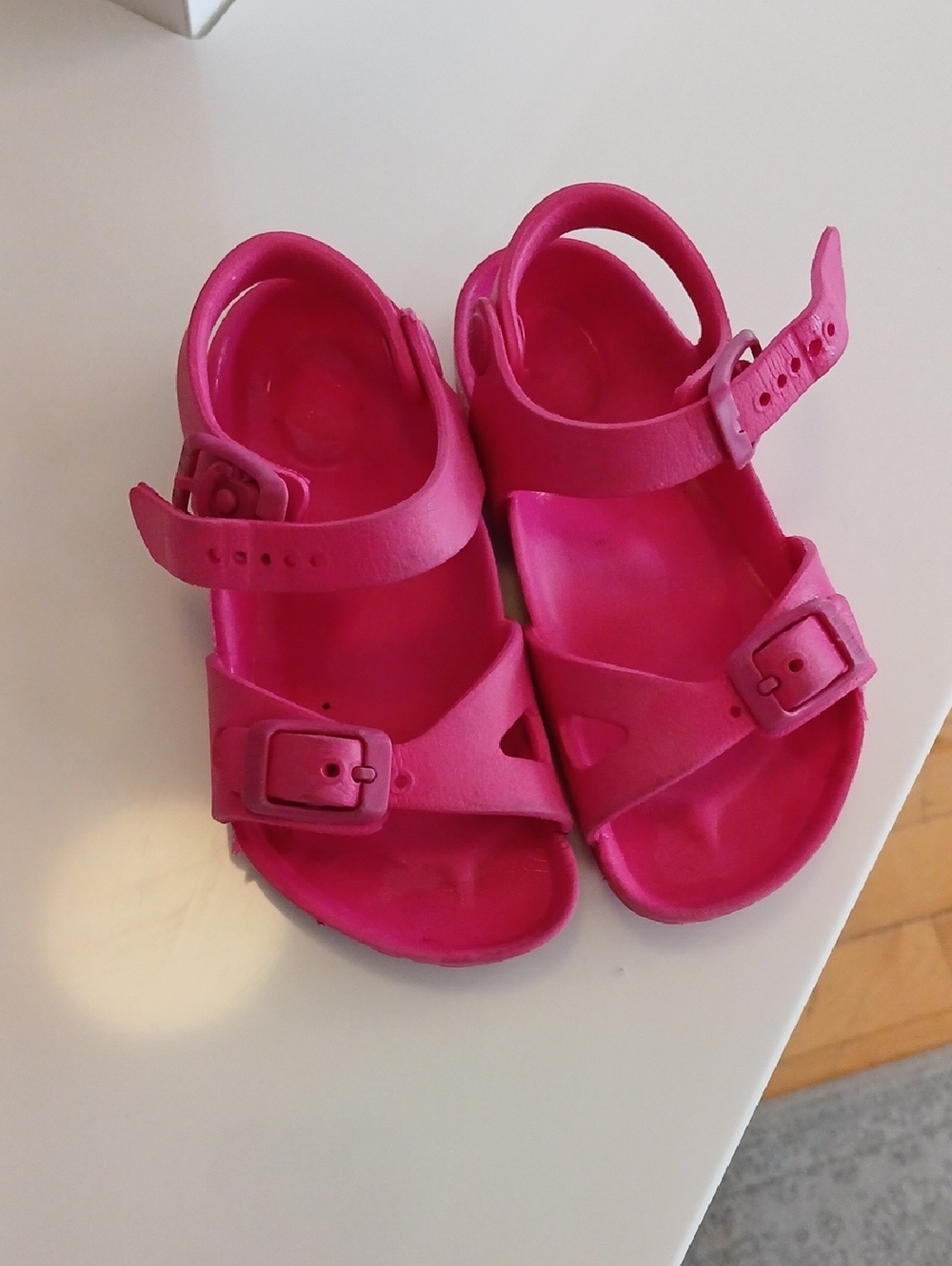 Kids Pink Adjustable Buckle Rubber Birkenstocks